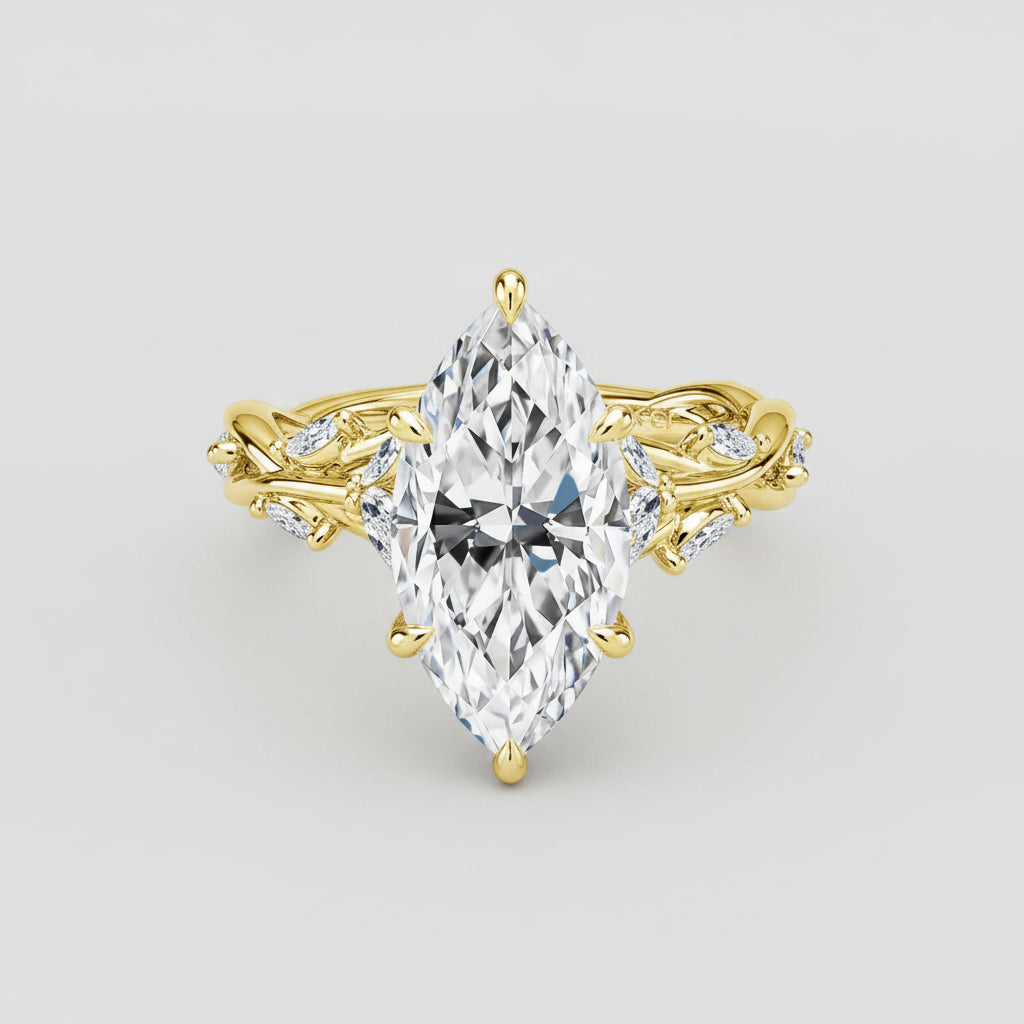 3CT Gold Moissanite Ring