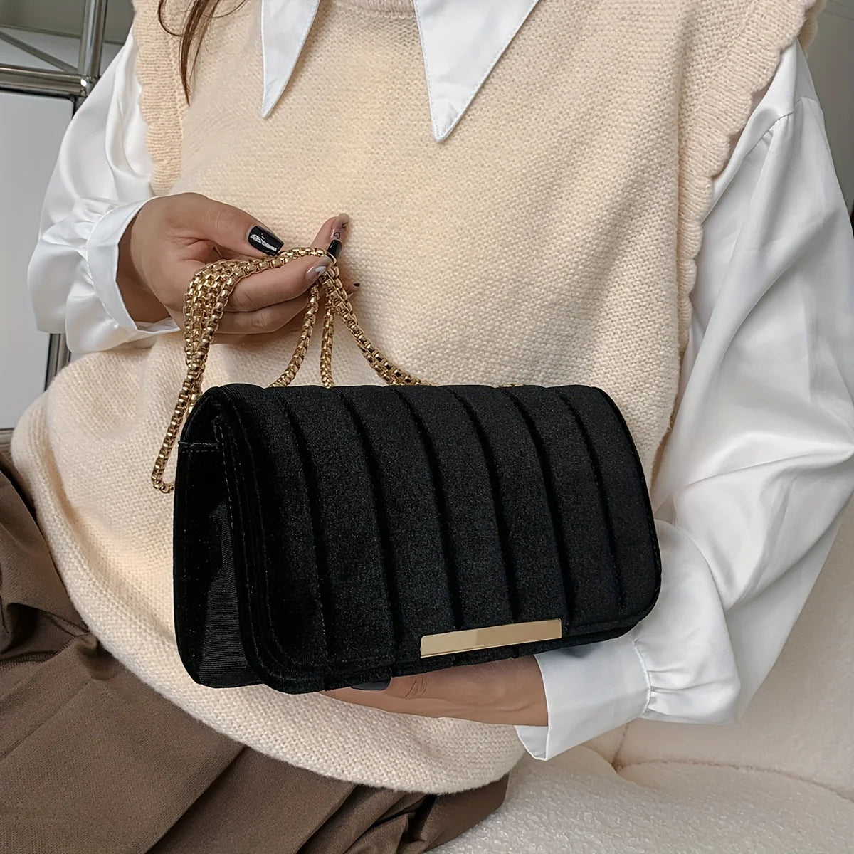 Elegant Velvet Shoulder Bag