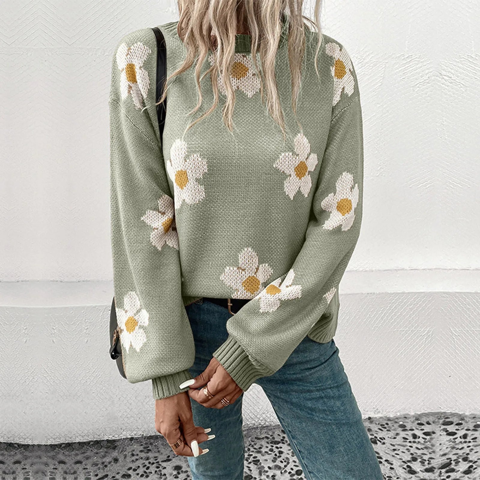 Sweet Floral Long Sleeve Sweater