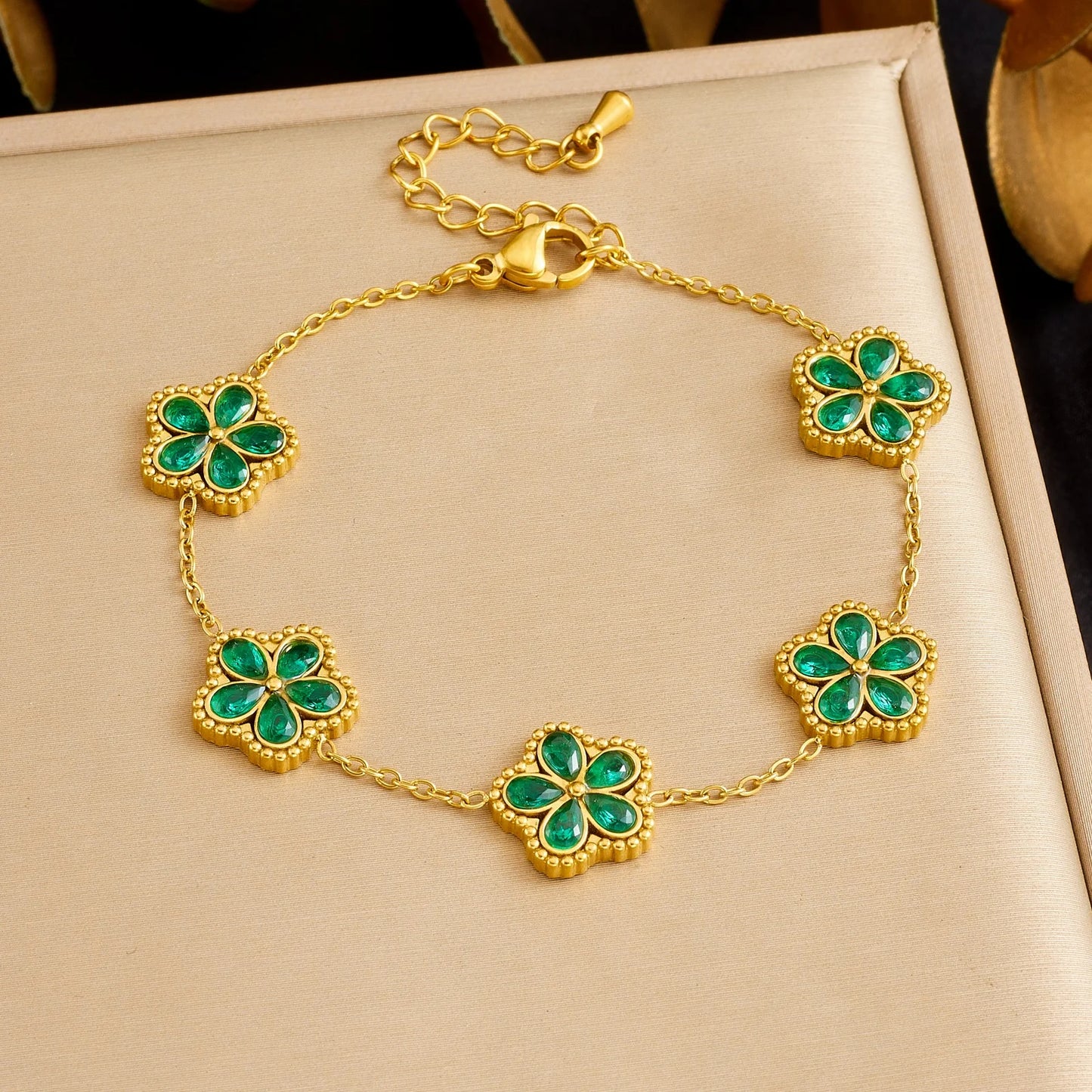 14K Gold Plated Flower Style Stainless Steel