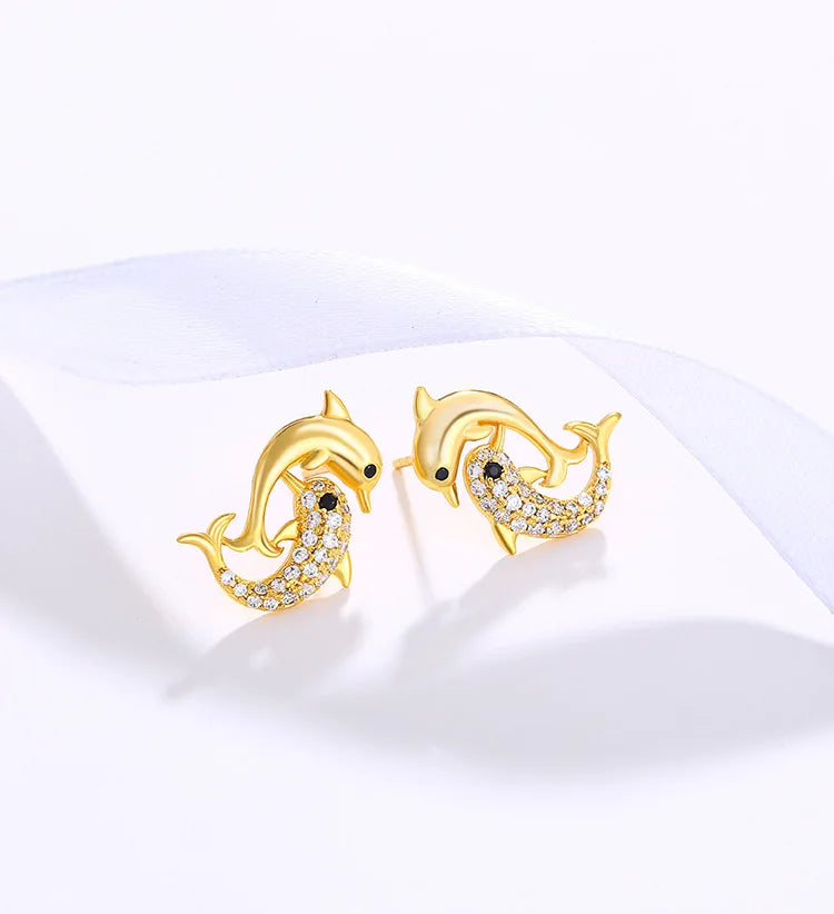 Elegant Gold-Plated Dolphin Vintage