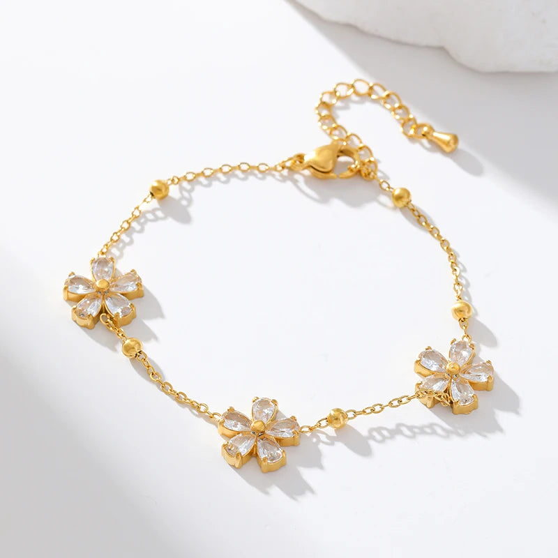 Flower Stainless Steel Vintage Jewelry Set
