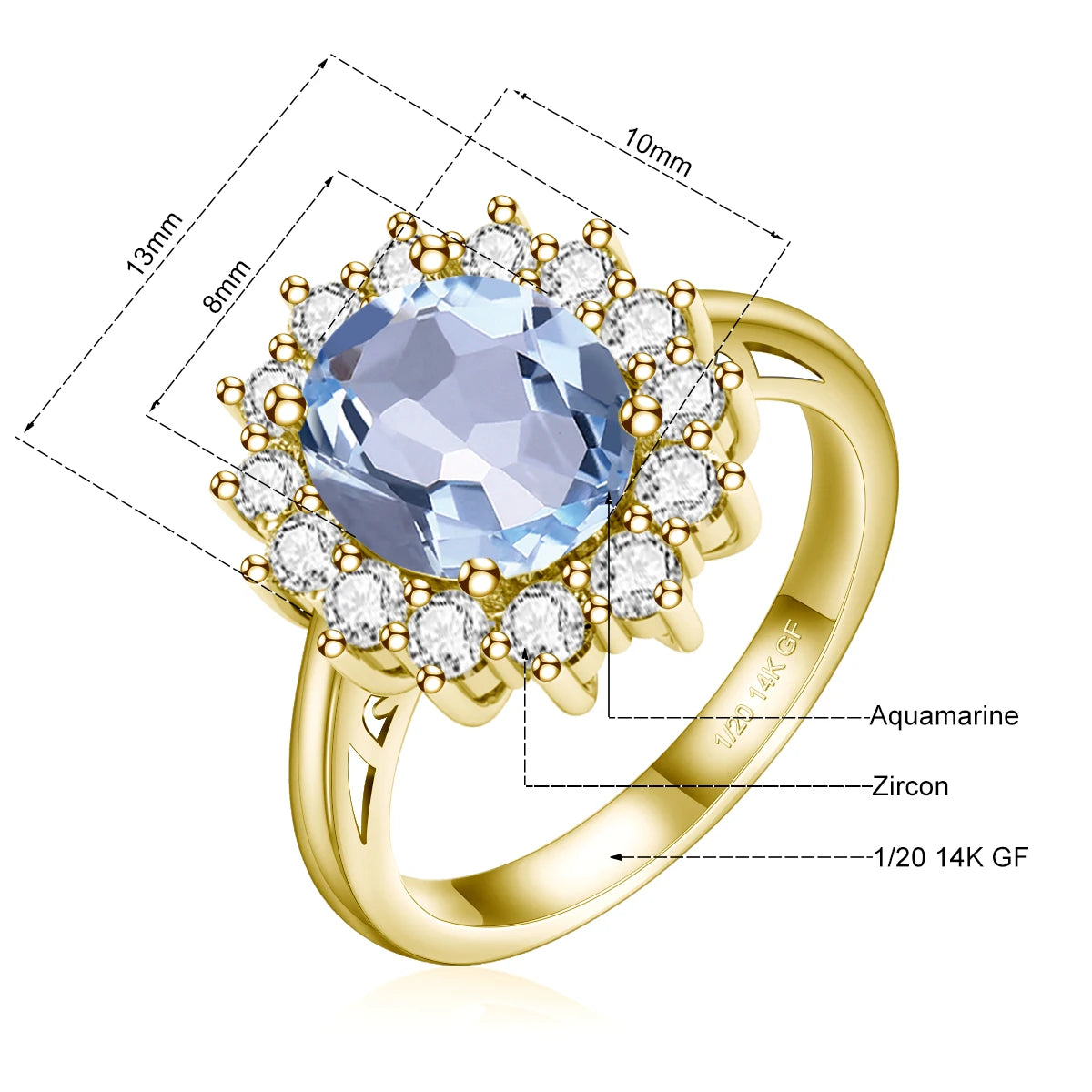 14K Gold Filled Halo Ring