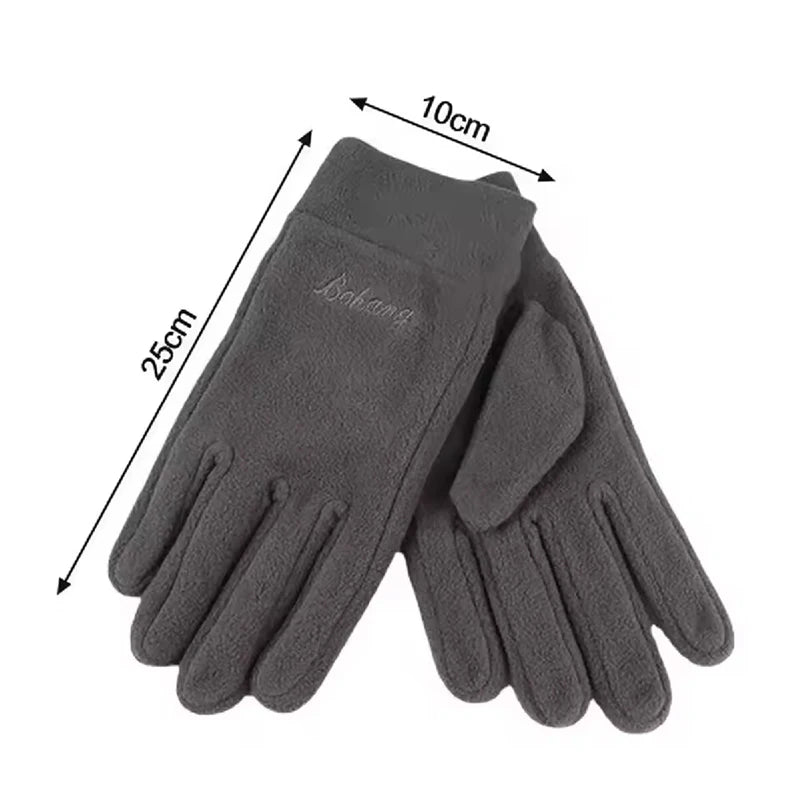 Men's Winter Gloves Thicken Thermal Warm Fleece Full Finger Gloves Cold Resistance