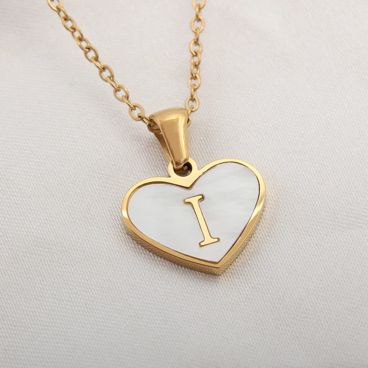Gold Plated Initial Necklace Stainless Steel