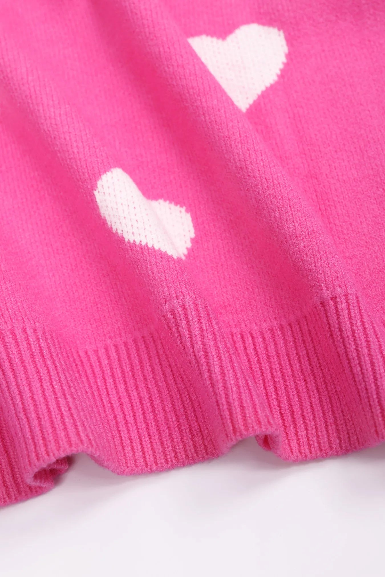 Hot Pink Oversized Heart Knit Sweater