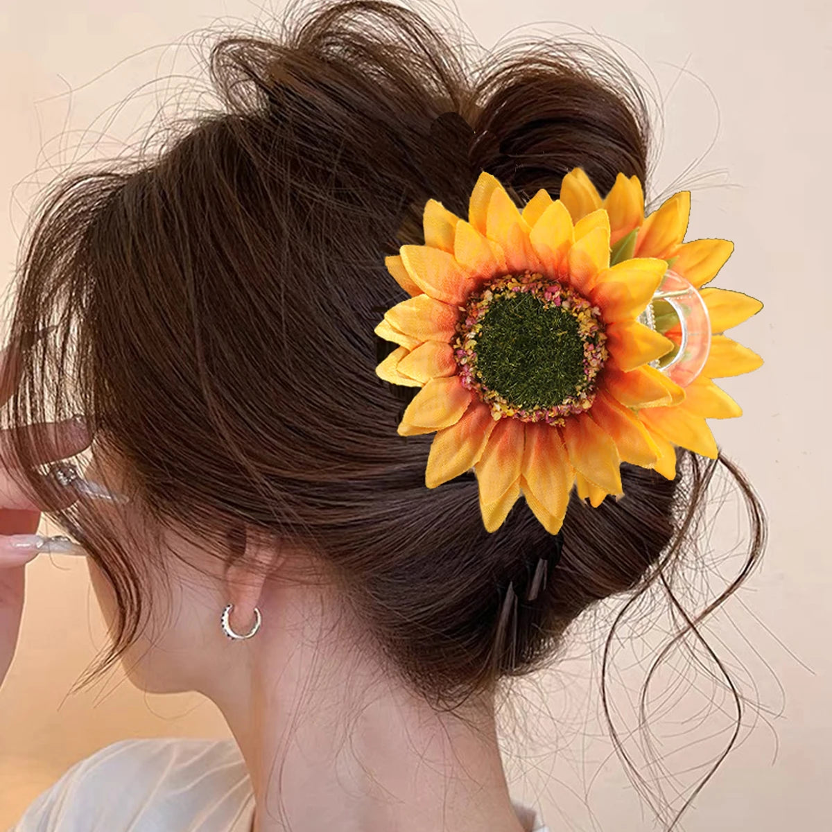 Sunflower hair clip