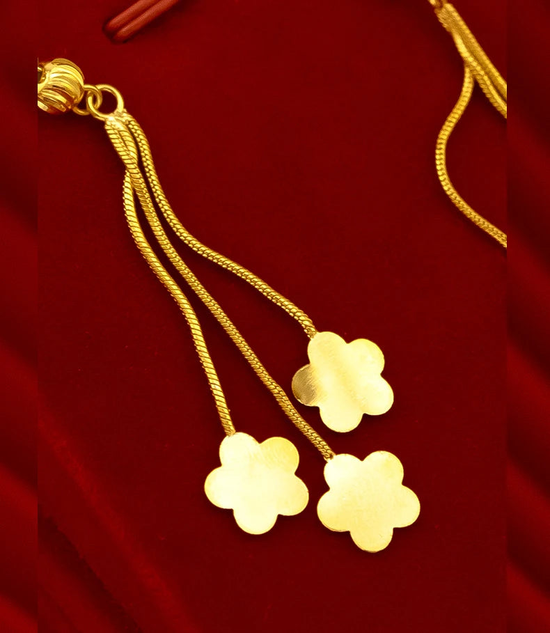 18K Gold Tassel Drop Earrings
