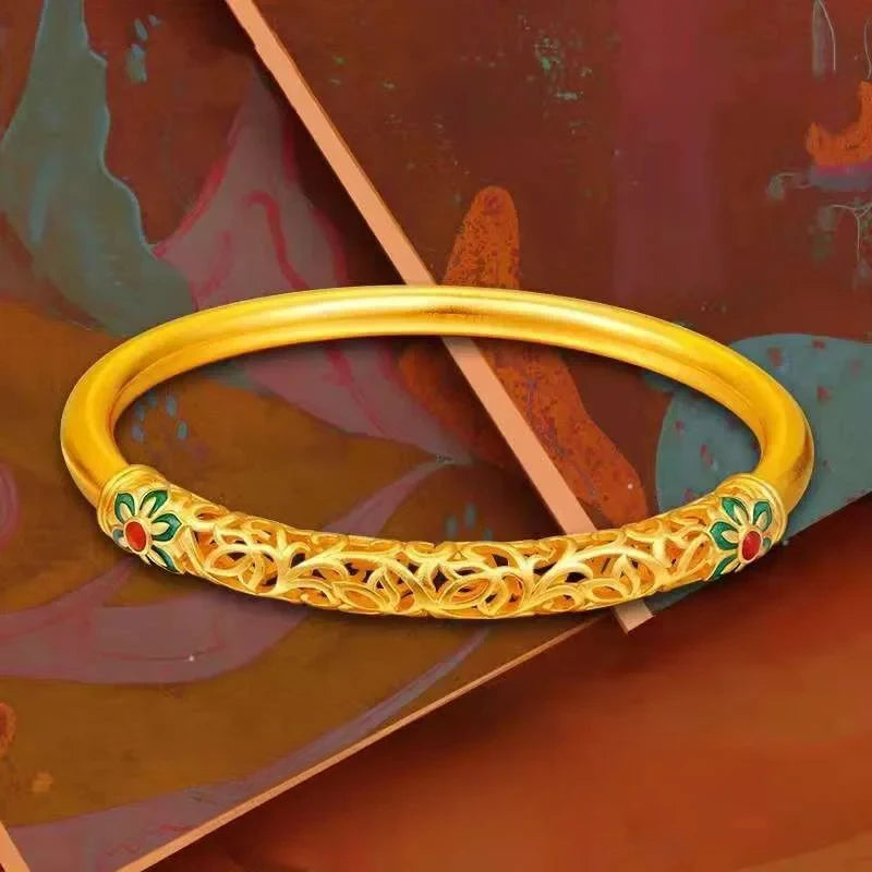 24K Gold Plated Dunhuang-Inspired Bangle