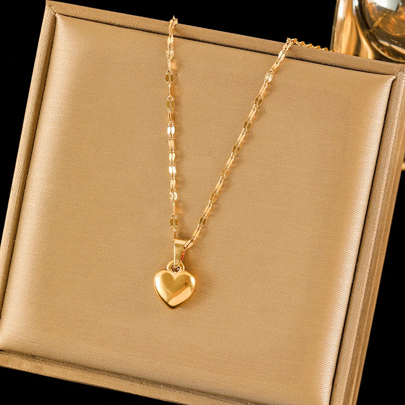 Heart Love 18K Gold Plated Stainless Steel