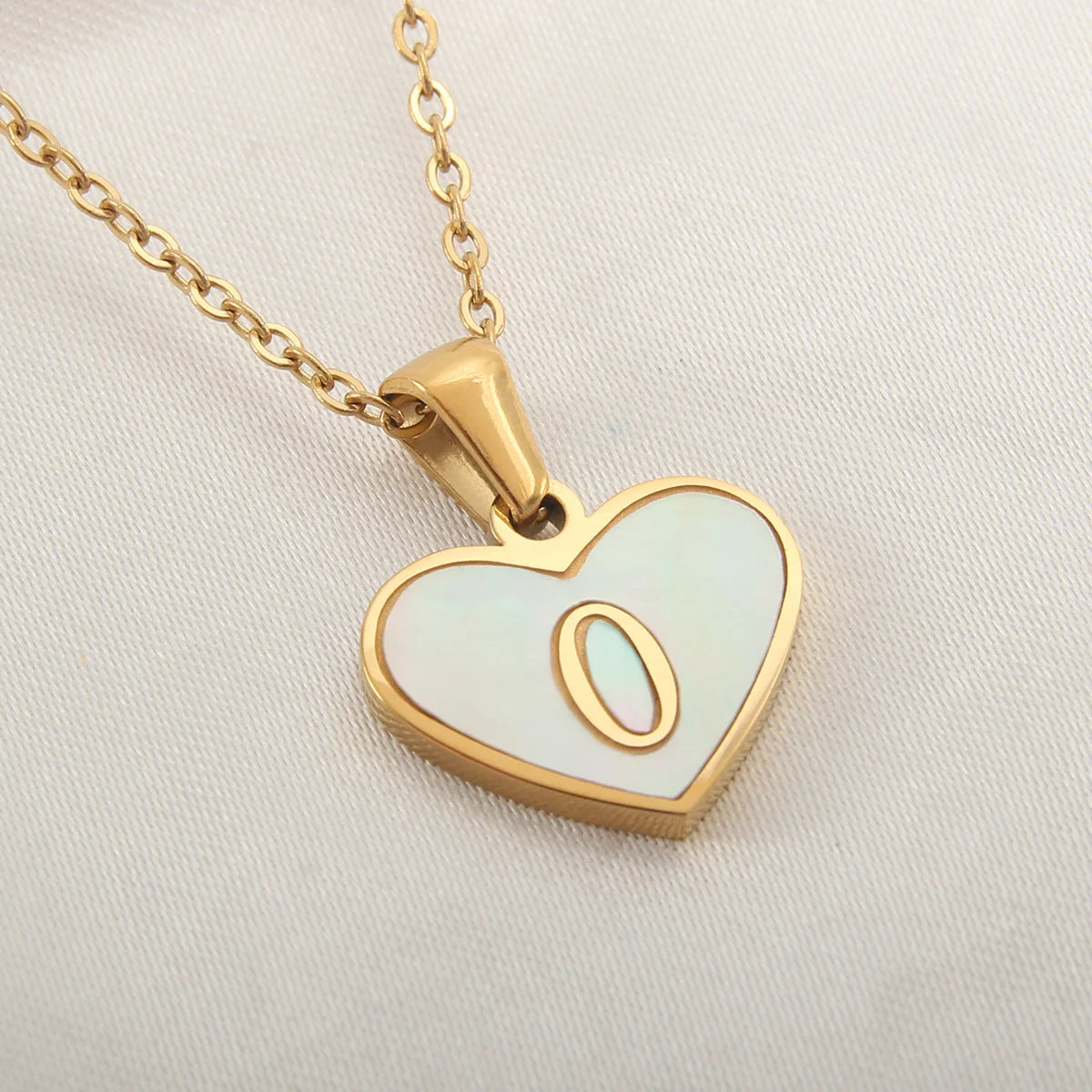 Gold Plated Initial Necklace Stainless Steel
