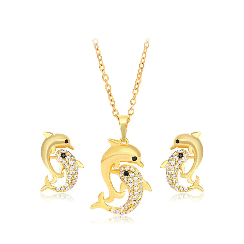 Elegant Gold-Plated Dolphin Vintage