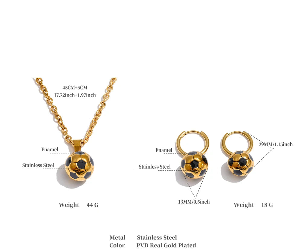 18K Gold Plated Soccer Jewelry Ball