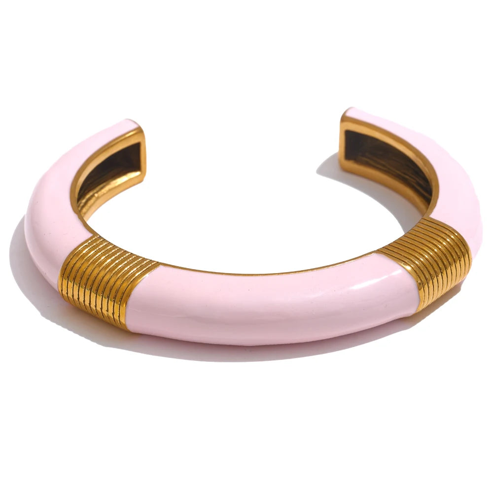 Vintage Enamel Gold Bangle