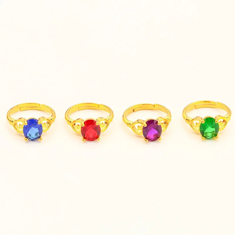 24K Gold Vintage Enamel Ring Adjustable