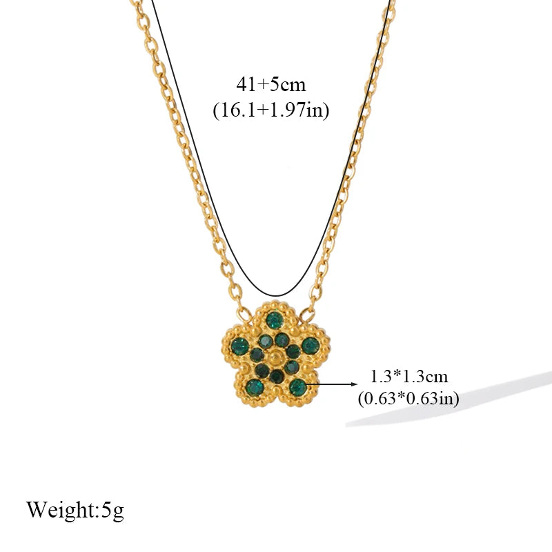 Clover Flower Stainless Waterproof Vintage Jewelry Set