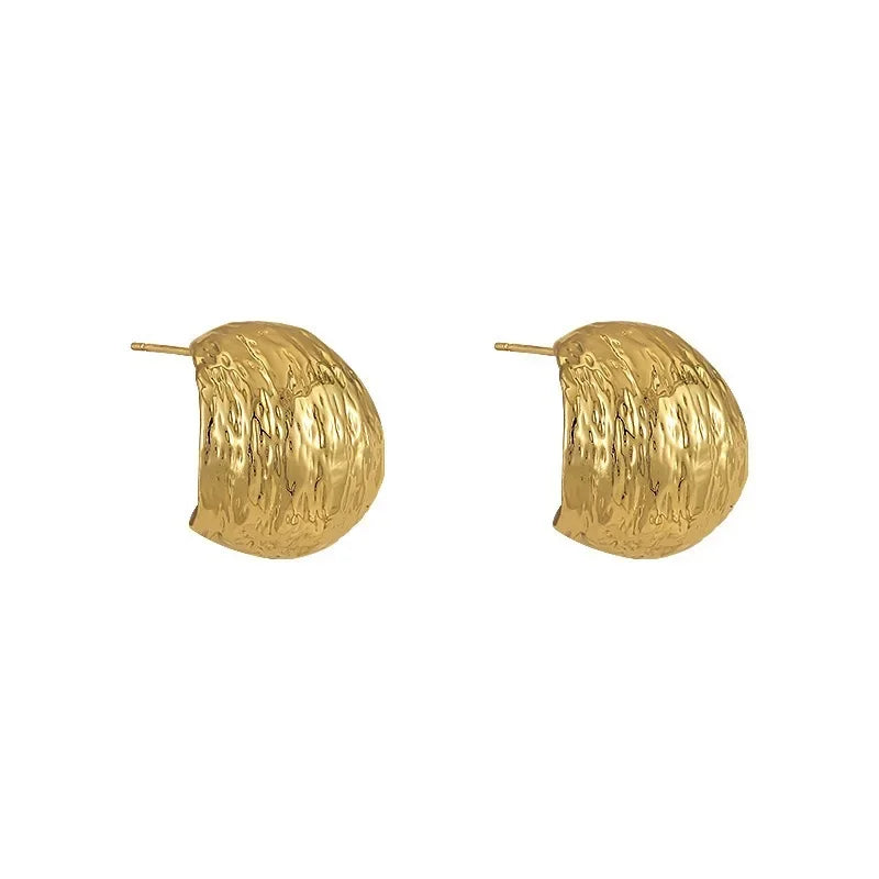 Minimalist Gold-Tone Folded Earrings