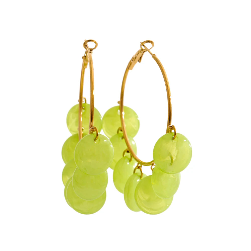Colorful Resin Vintage Hoop Earrings