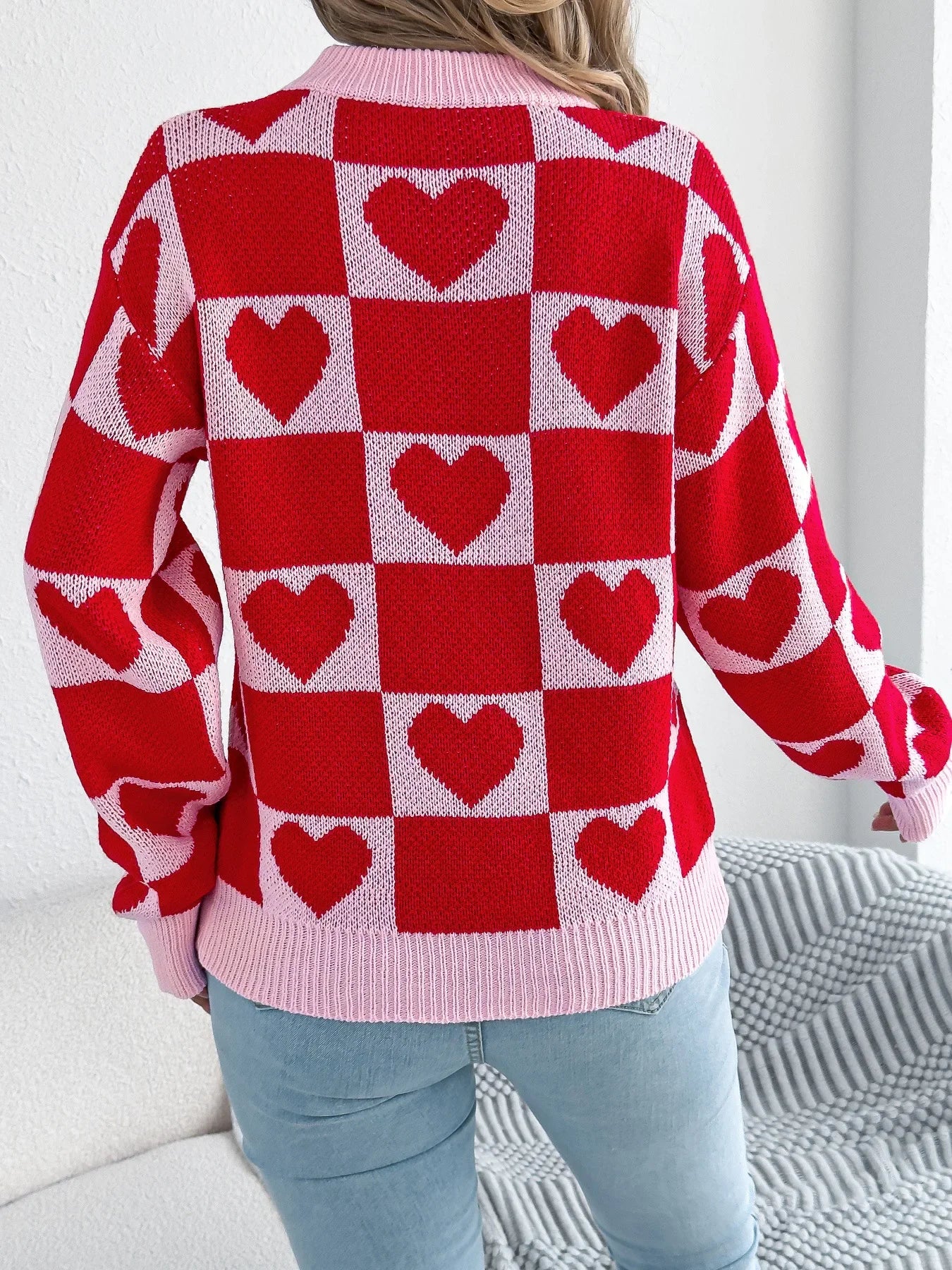 Valentine’s Day Heart Lantern Sleeve Sweater