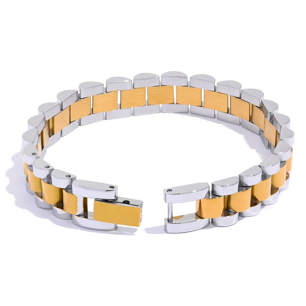 Vintage Gold Plated Stainless Steel Chain Bracelet Waterproof