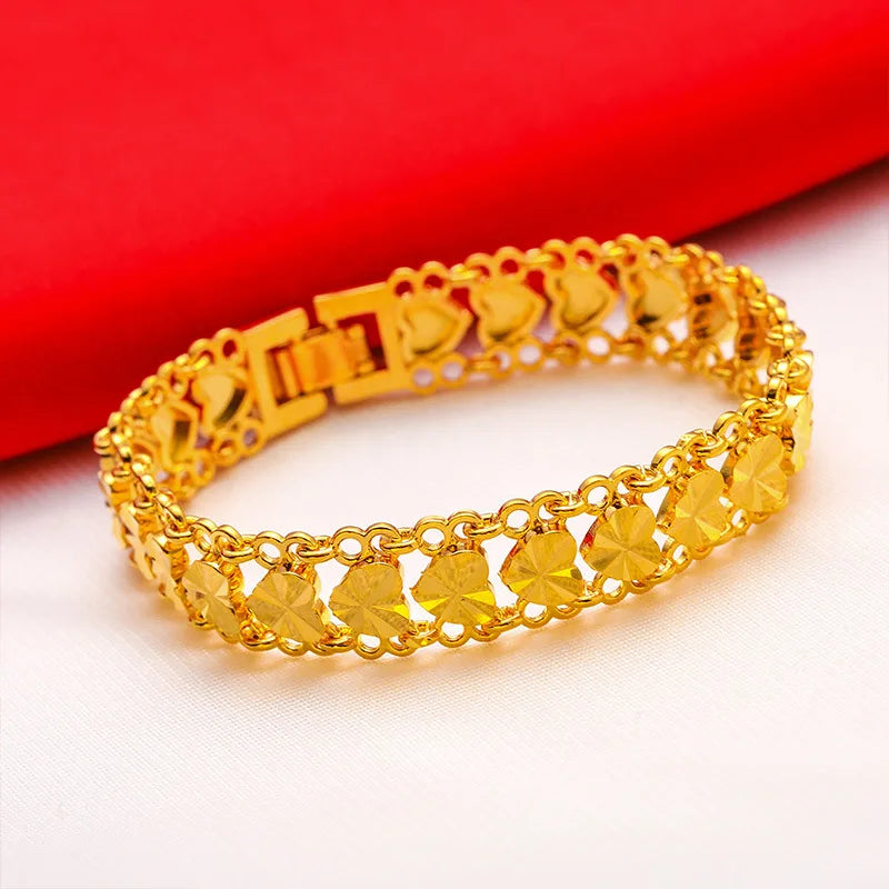 24K Gold Adjustable Wide Bracelet