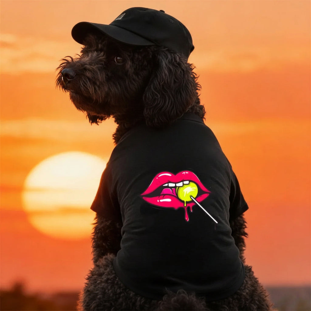 Lollipop & Lip Print Dog T-Shirt