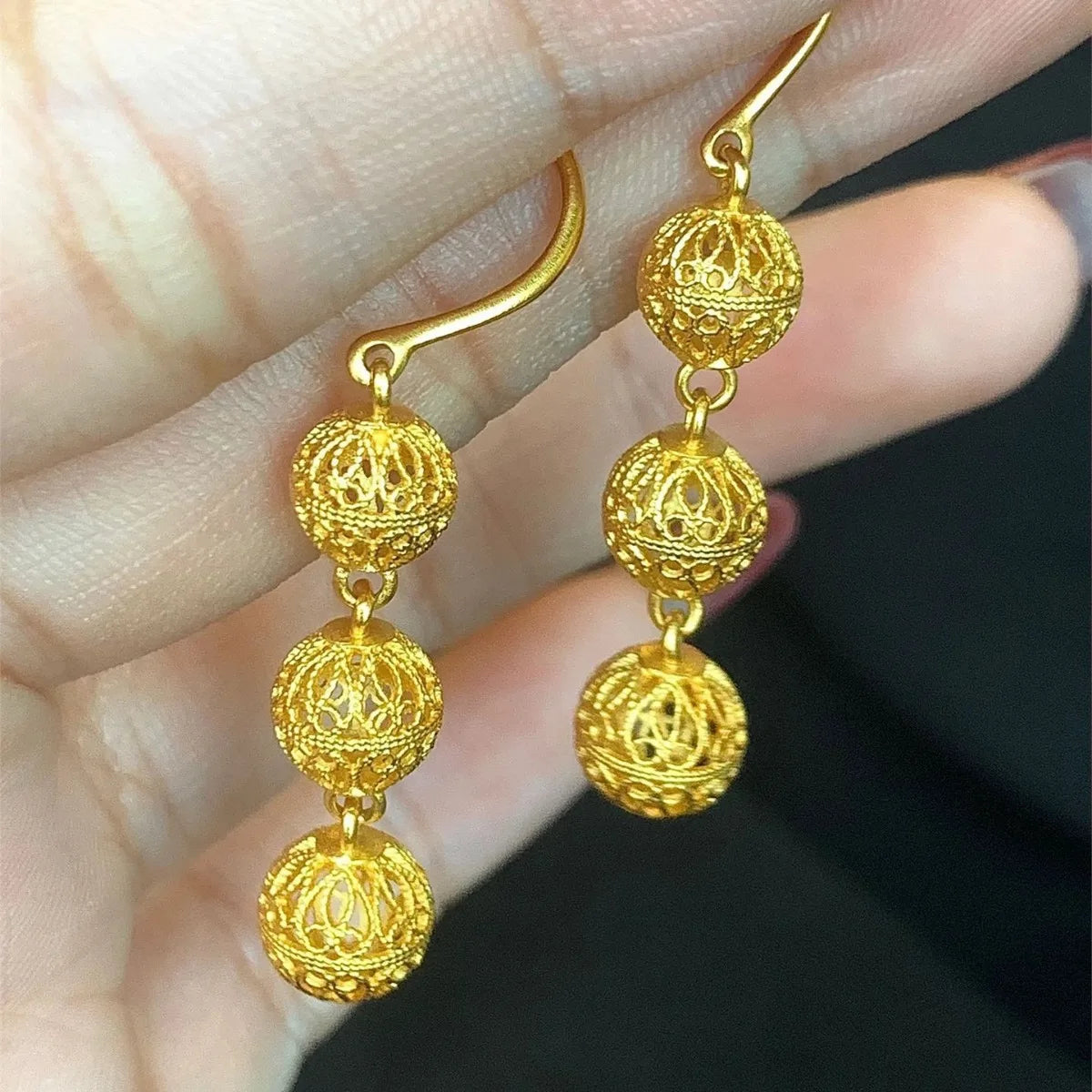 24K Gold Vintage Drop Romantic Earrings