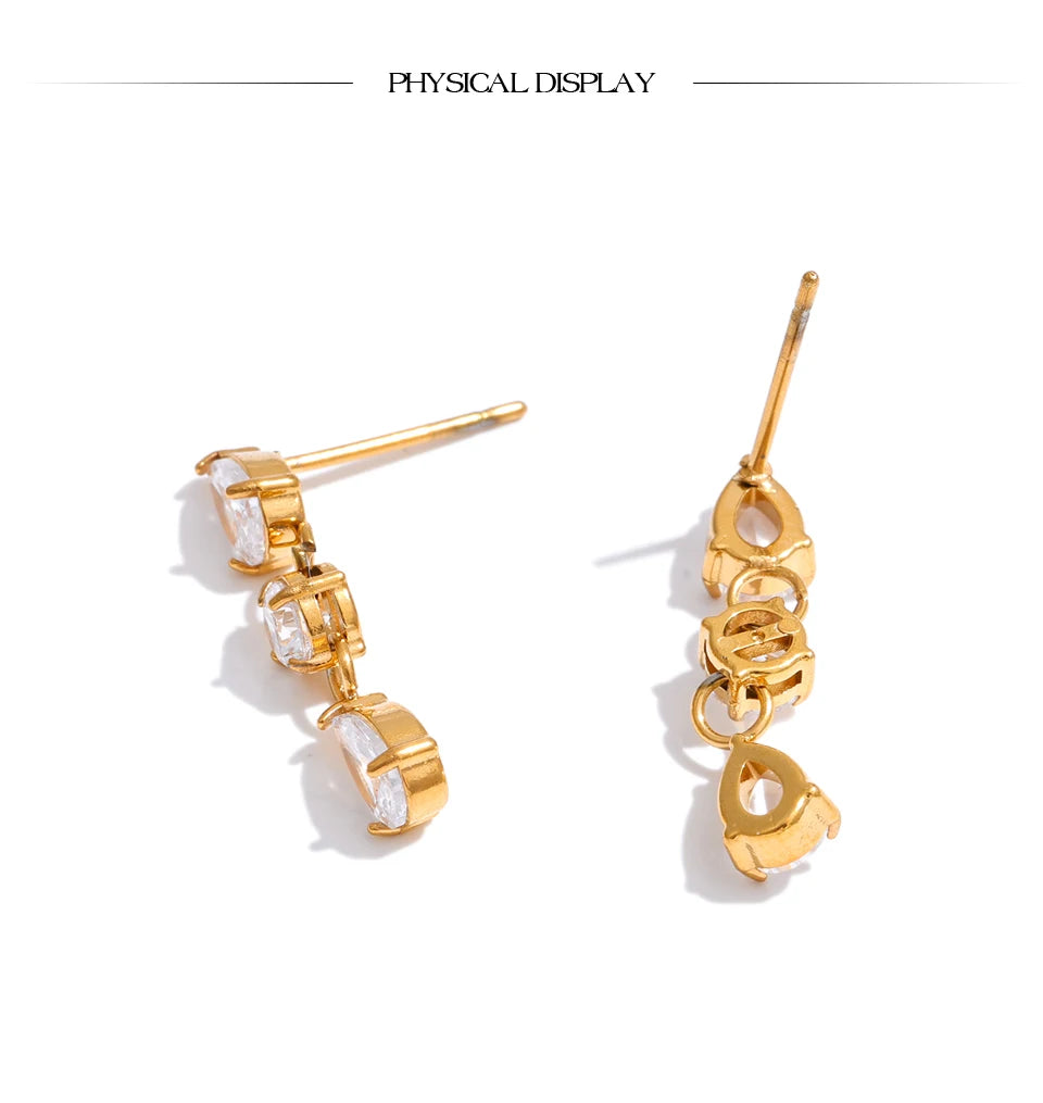 18K Gold Plated Chain Drop Stainless Steel