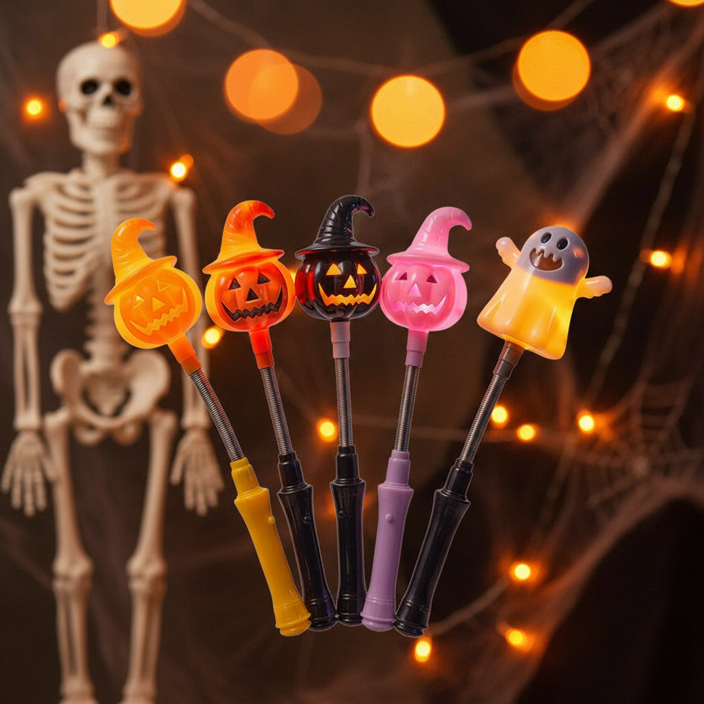 Halloween LED Pumpkin Glowing Light-Up Wand