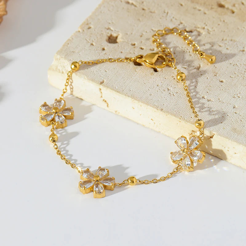 Flower Stainless Steel Vintage Jewelry Set