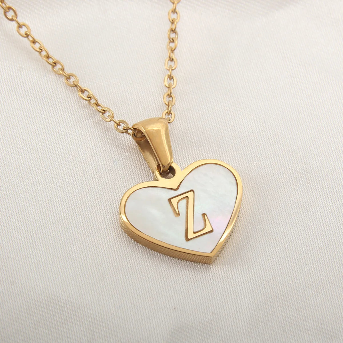 Gold Plated Initial Necklace Stainless Steel
