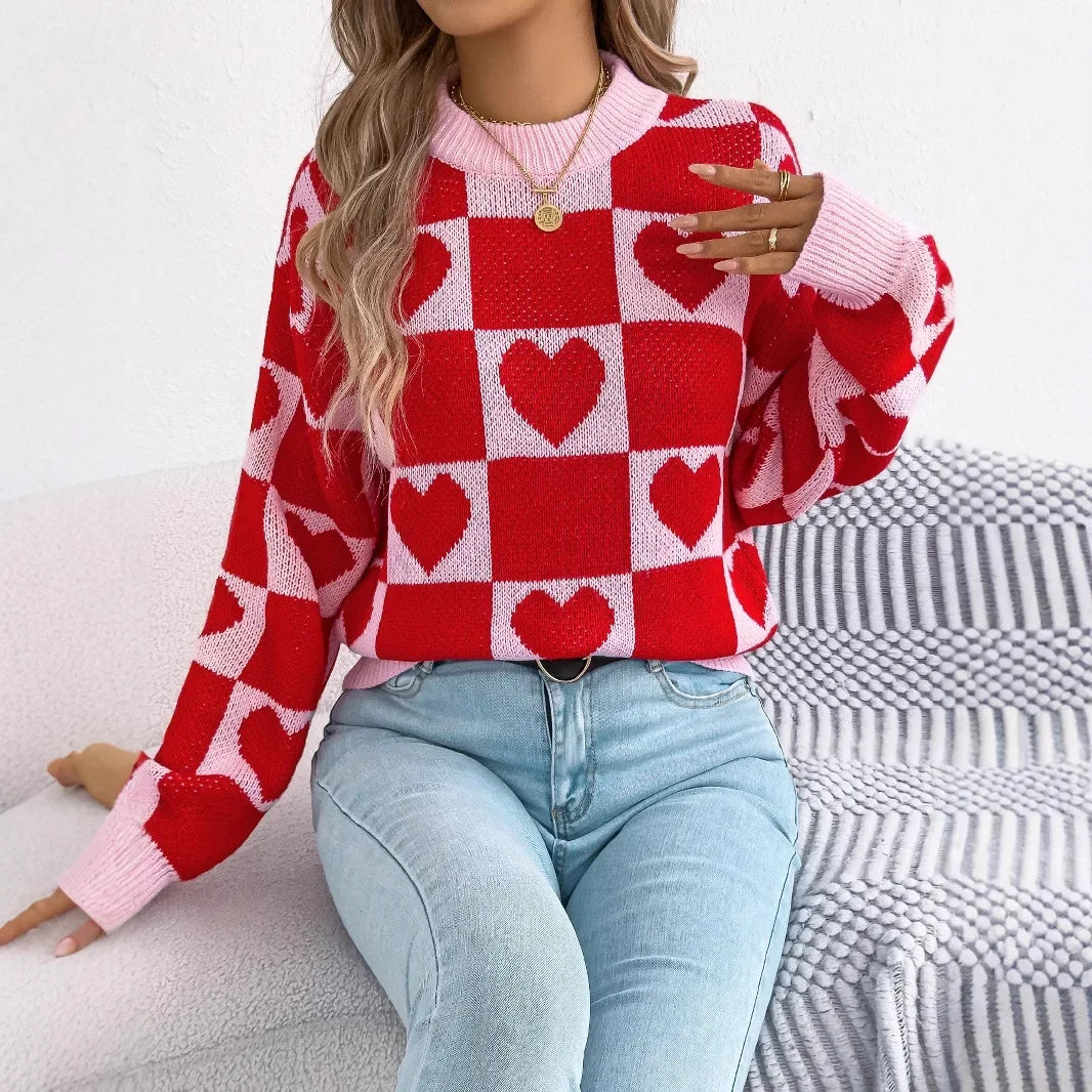 Valentine’s Day Heart Lantern Sleeve Sweater