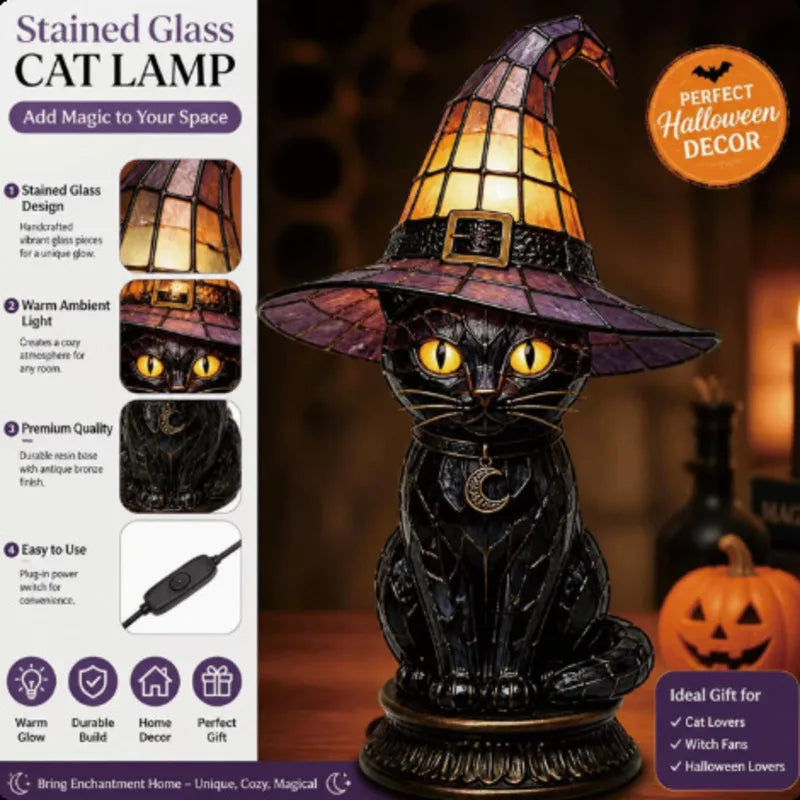 Black Cat Halloween Figurine