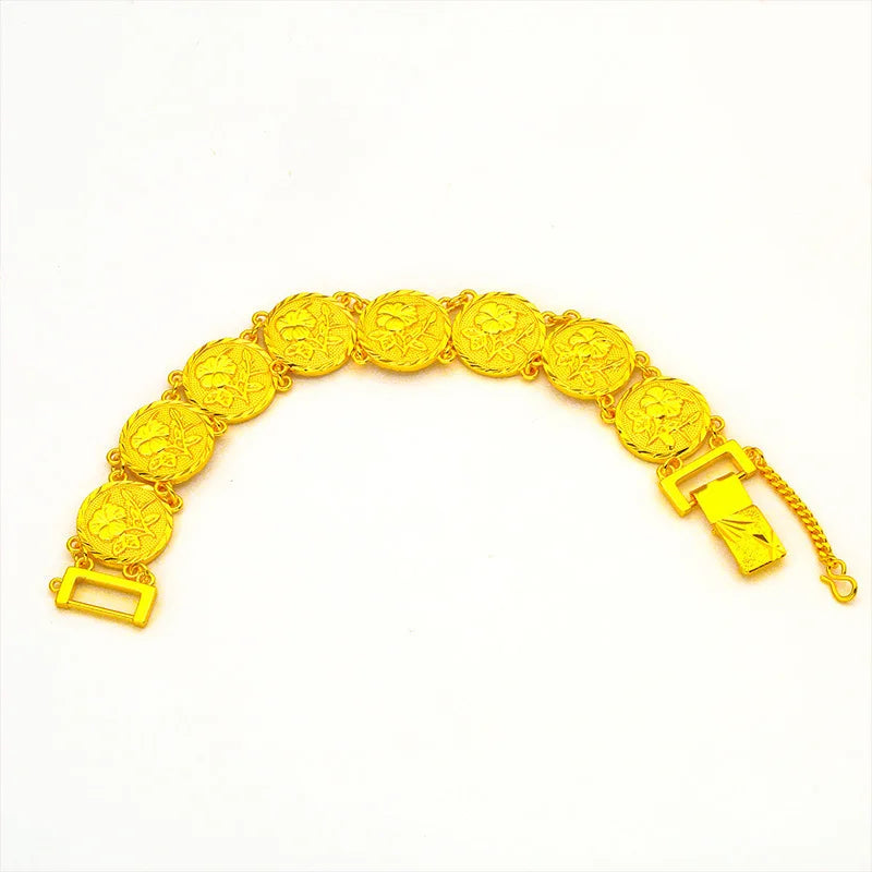 24K Gold Rose Bracelet 20mm Wide