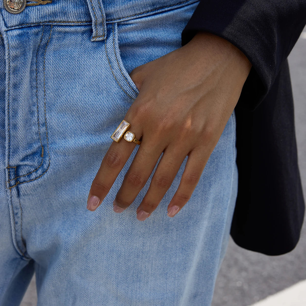Gold Plated 18K Geometric Ring