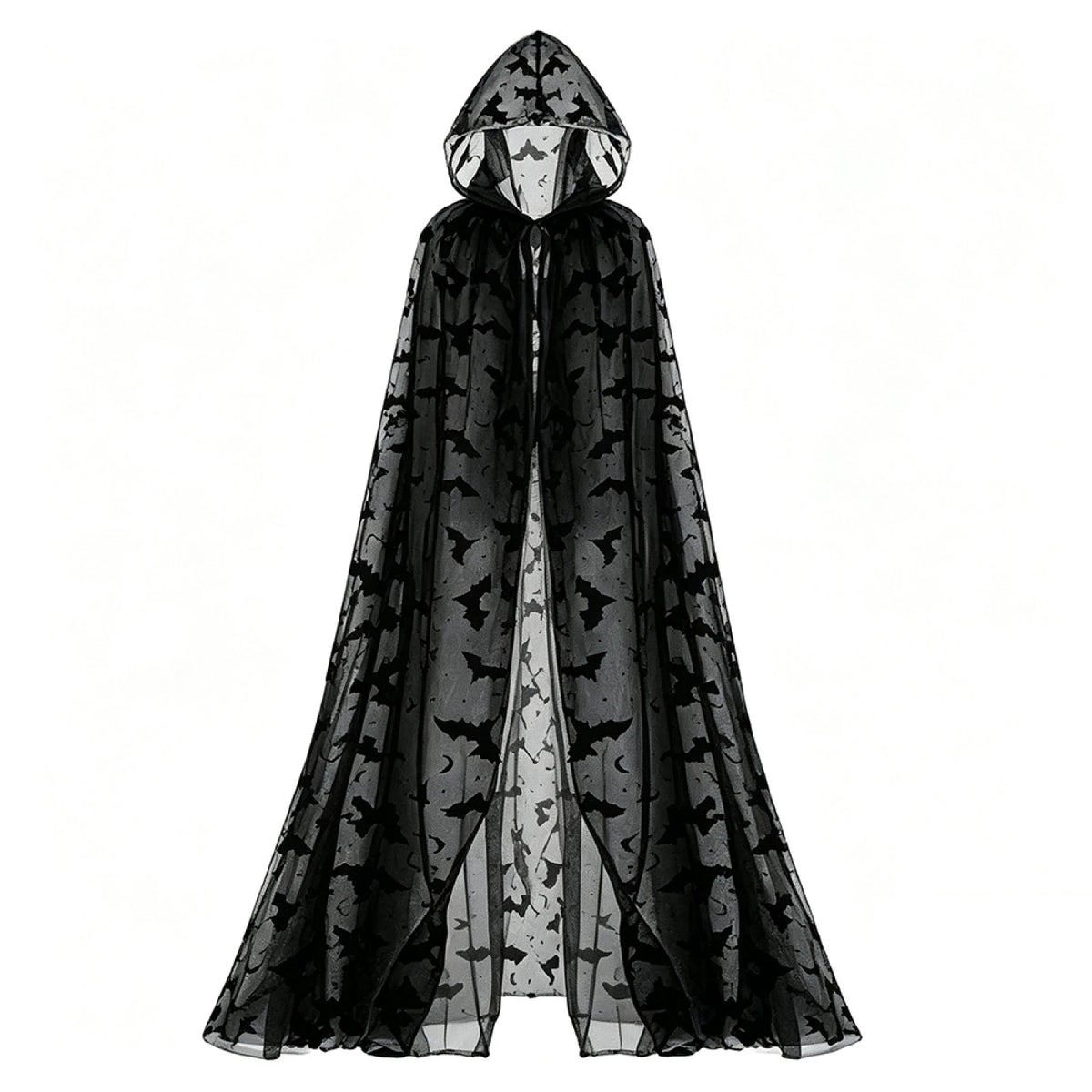 Bat Print Hooded Halloween Cape