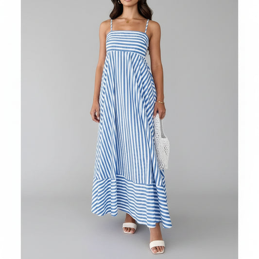 Striped Maxi Dress with Pockets