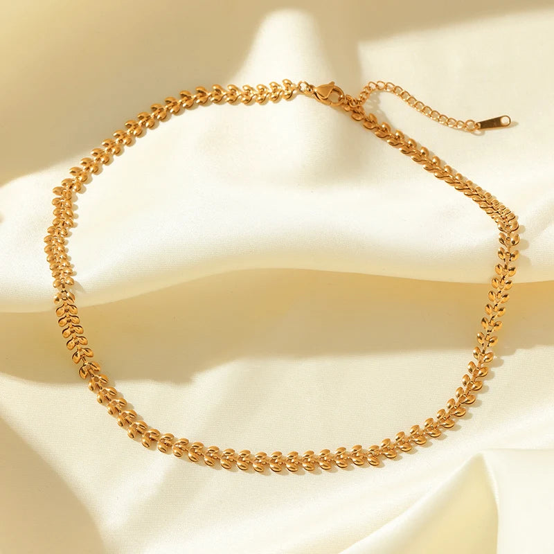 Gold Wheat Chain Jewelry Set