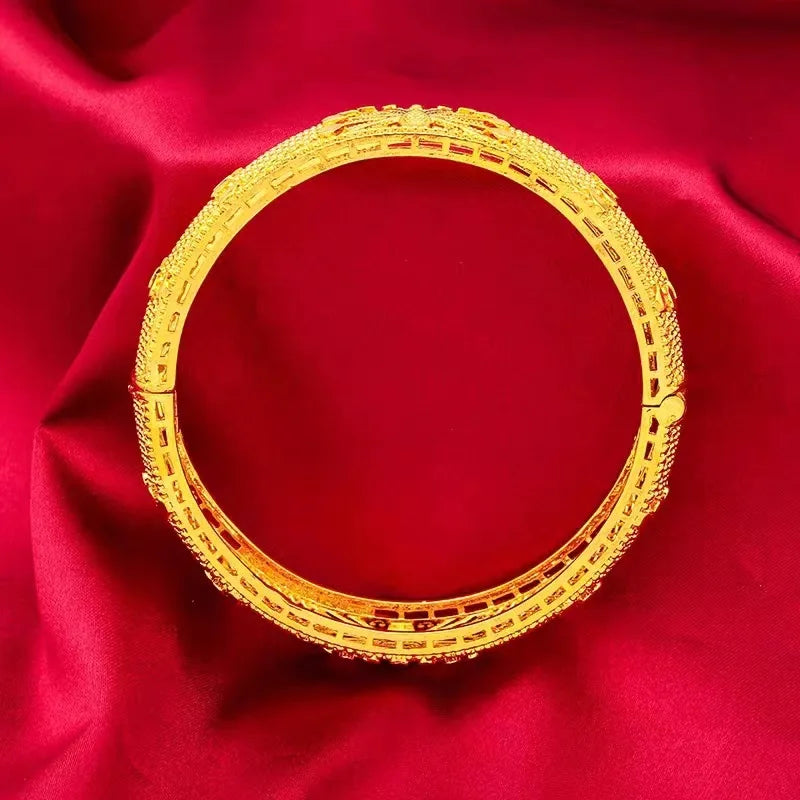 24K Gold Peacock Bracelet Magnetic Detachable Design