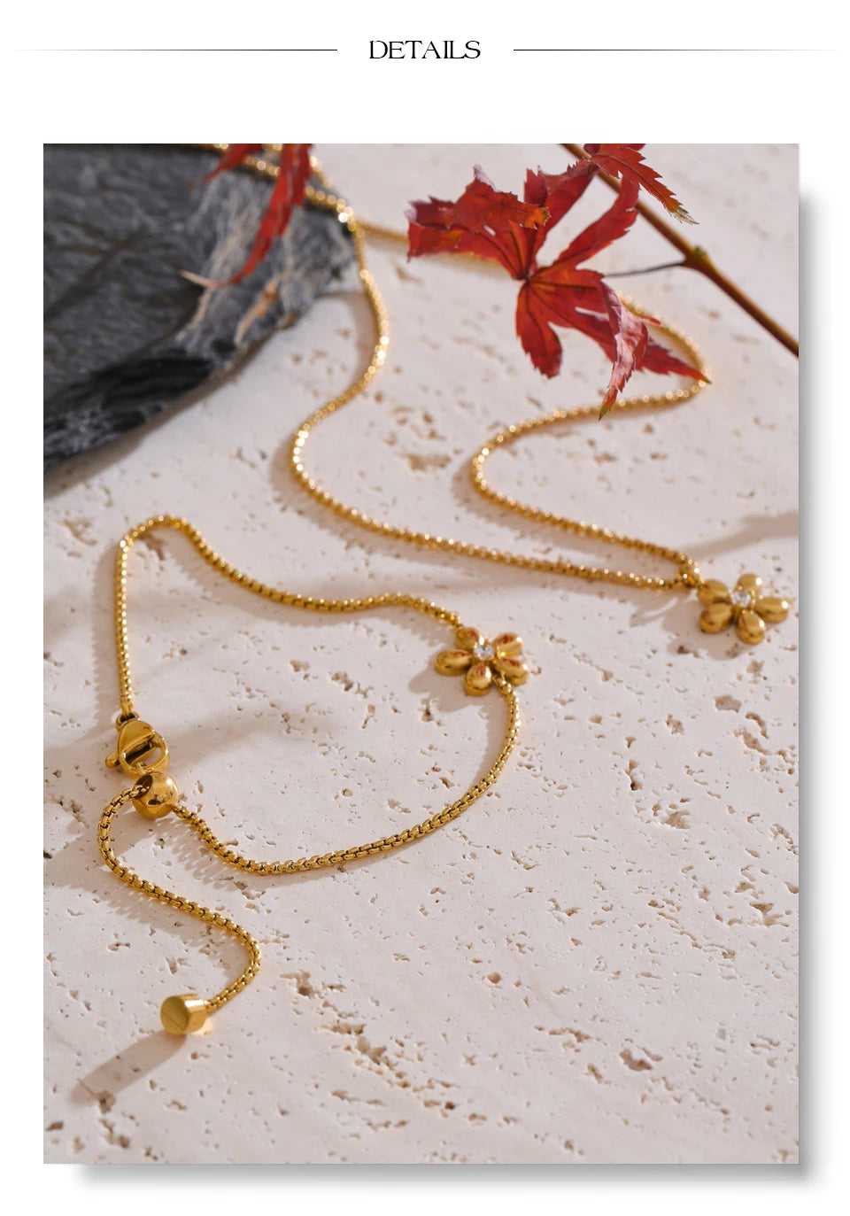 18K Gold Plated Stainless Steel Zirconia Flower