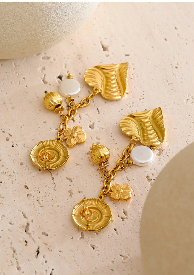 Gold Plated Heart Drop Stainless Steel