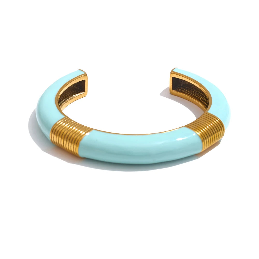 Vintage Enamel Gold Bangle