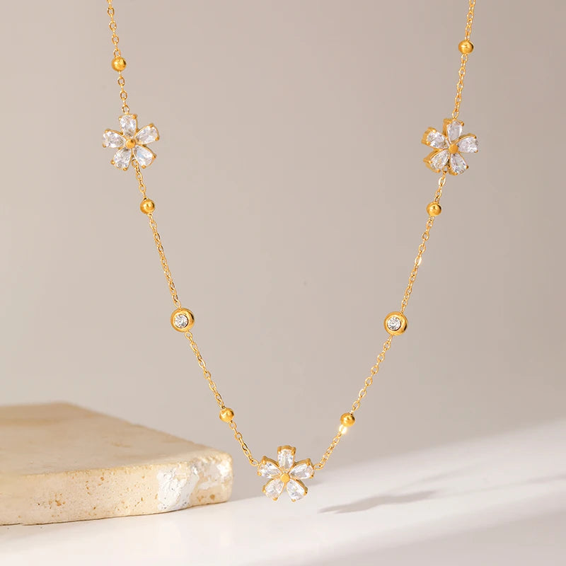 Flower Stainless Steel Vintage Jewelry Set