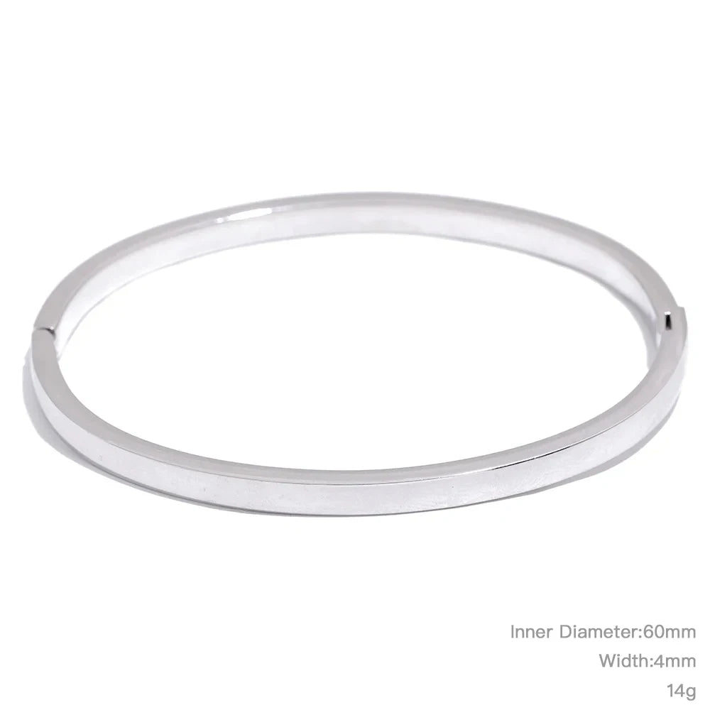Minimalist Vintage Gold Stainless Steel Bangle Waterproof