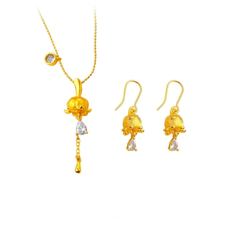Lily of the Valley Gold Jewelry Set