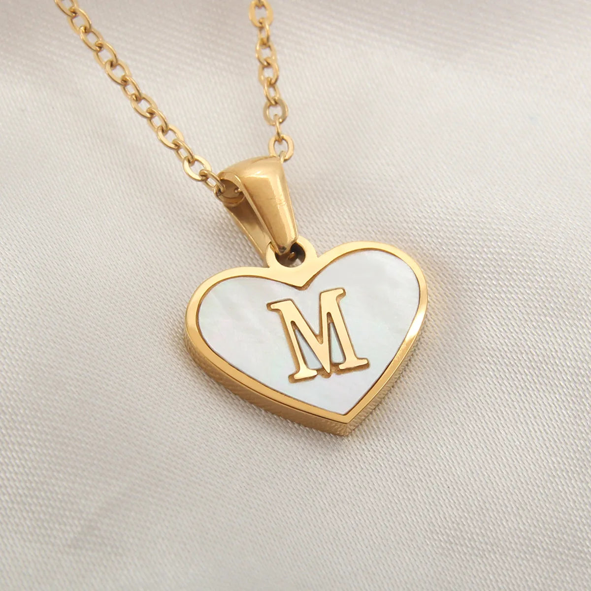 Gold Plated Initial Necklace Stainless Steel
