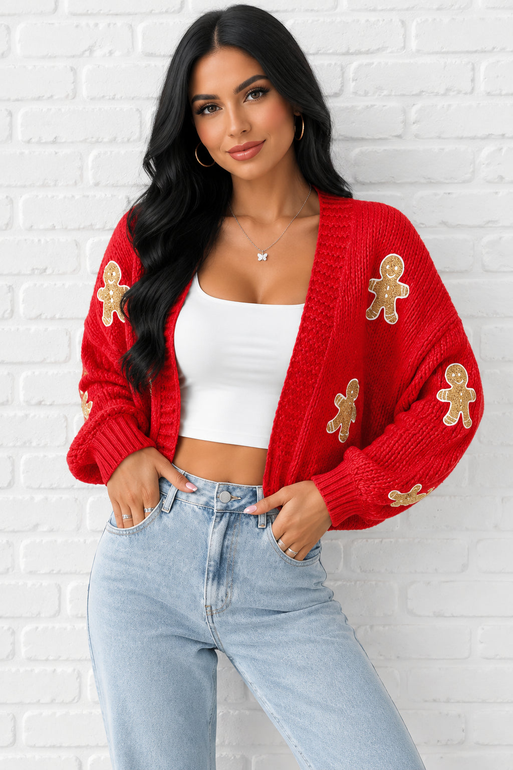 Women’s GingerBread Man Cropped Cardigan