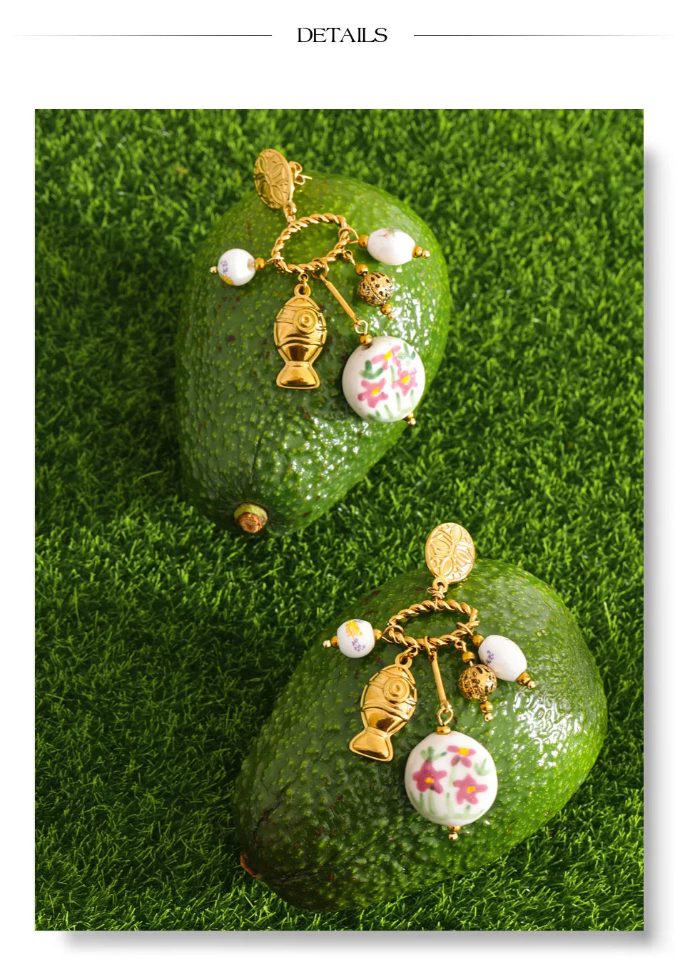 Gold Plated Flower Drop Stainless Steel