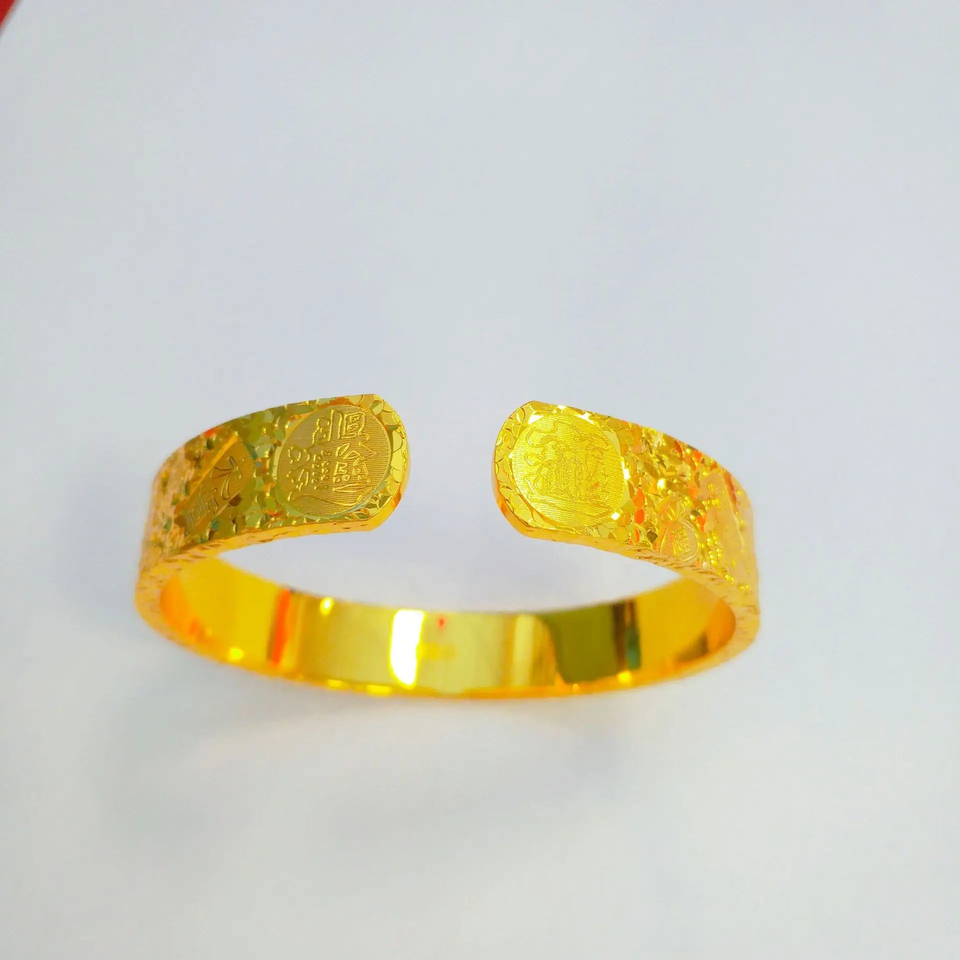 24K Gold Lotus Open Cuff Bracelet