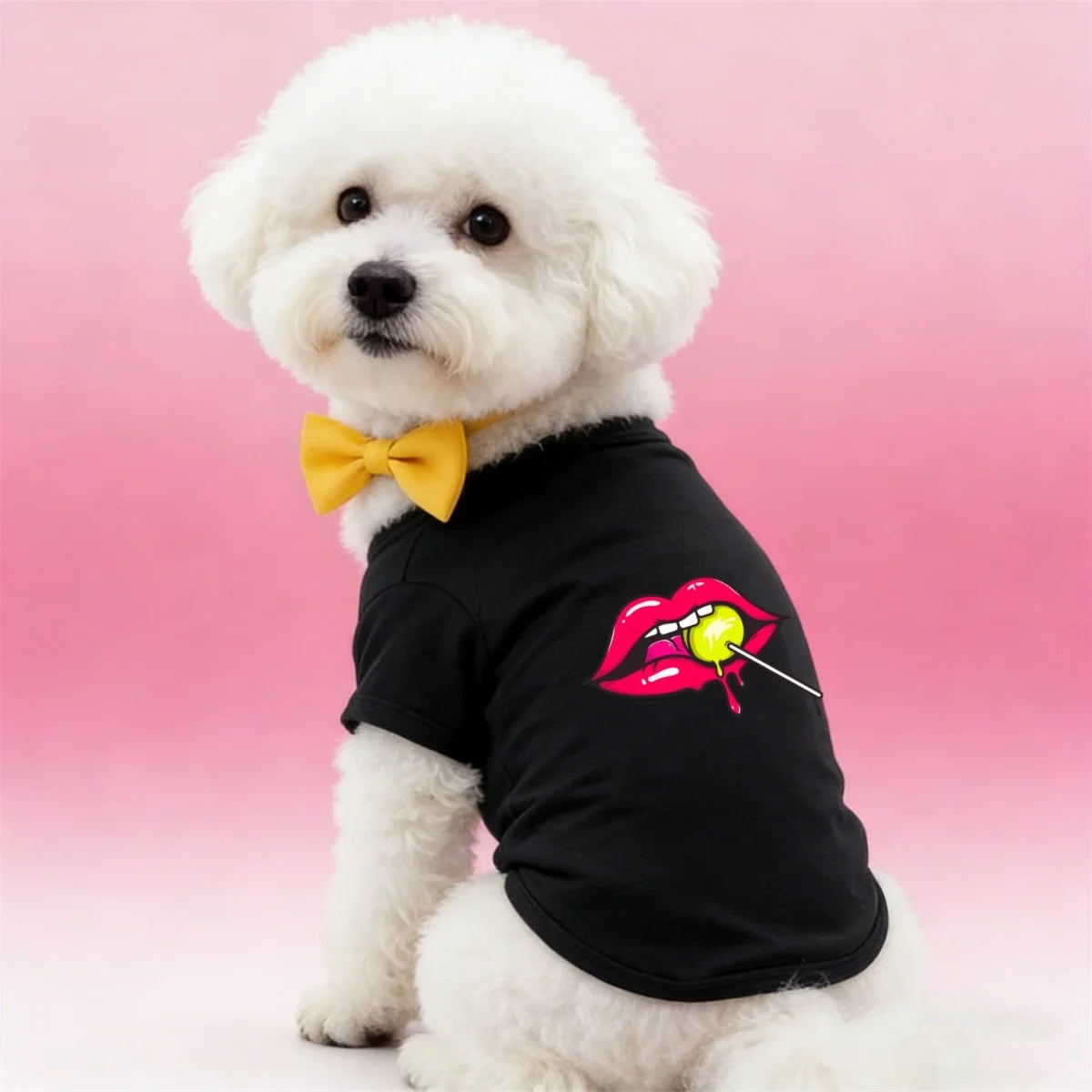 Lollipop & Lip Print Dog T-Shirt